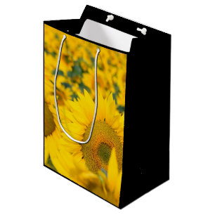 Sac Cadeau Moyen Champ jaune de tournesols photo