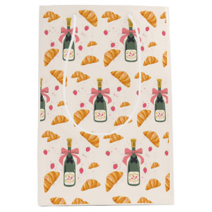 Sac Cadeau Moyen Champagne et croissants