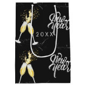 Sac Cadeau Moyen Champagne Gold Black Verre Confetti Modern Me (Dos)