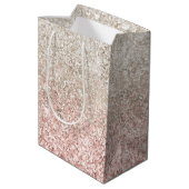 Sac Cadeau Moyen Champagne Or rose blanc brillant Parties scintilla (Dos Angle)