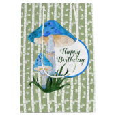 Sac Cadeau Moyen Champignons bleus sur Aspen Anniversaire (Dos)