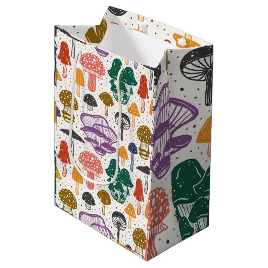 Sac Cadeau Moyen Champignons Mycologiste esthétique botanique (Devant Angle)