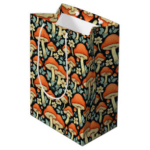 Sac Cadeau Moyen Champignons rétro Fleurs Vintages