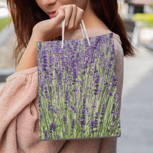 Sac Cadeau Moyen Champs de lavande violet Floral
