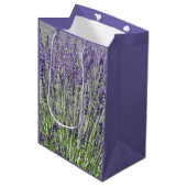 Sac Cadeau Moyen Champs de lavande violet Floral (Devant Angle)