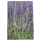 Sac Cadeau Moyen Champs de lavande violet Floral (Dos)