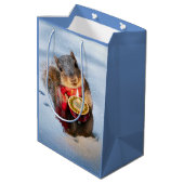 Sac Cadeau Moyen Chandelle d'écureuil de neige (Dos Angle)