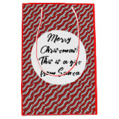 Sac Cadeau Moyen Chandycane rouge Mikitez Christmaspattern (Devant)