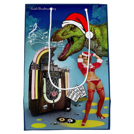 Sac Cadeau Moyen Chanson de Noël douce (Dos)