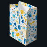 Sac Cadeau Moyen Chanukah Party Bleu Or Blanc<br><div class="desc">Créez un joli cadeau Chanukah avec ce sac cadeau et papier mouchoir assorti.</div>