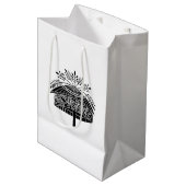 Sac Cadeau Moyen Chapeau de fleurs (Devant Angle)