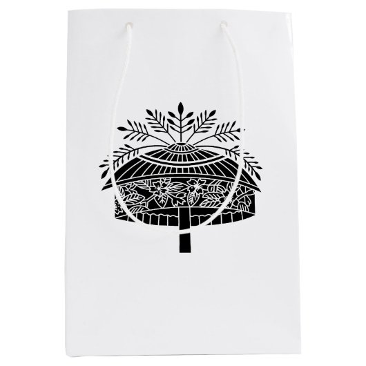 Sac Cadeau Moyen Chapeau de fleurs (Devant)