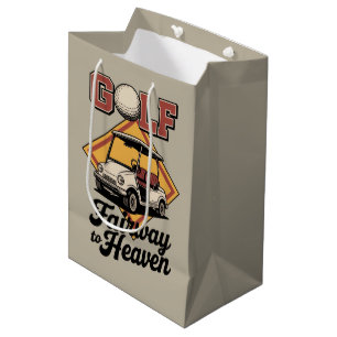 Sac Cadeau Moyen Chariot de golf rétro Fairway To Heaver Golf drôle