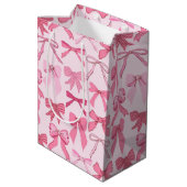 Sac Cadeau Moyen Charmant motif de nœuds papillon roses girly (Dos Angle)