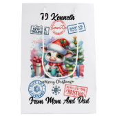 Sac Cadeau Moyen Charmant Père Noël Sack Avec Vache Festive (Dos)