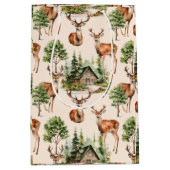 Sac Cadeau Moyen Chasse aux cerfs Faune Vacances Rustiques Noël (Devant)