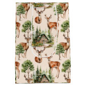 Sac Cadeau Moyen Chasse aux cerfs Faune Vacances Rustiques Noël (Dos)
