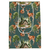 Sac Cadeau Moyen Chasse aux cerfs Noël Rustique (Dos)