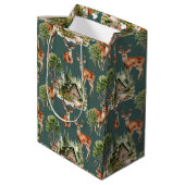Sac Cadeau Moyen Chasse aux cerfs Noël Rustique (Dos Angle)