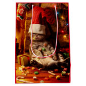 Sac Cadeau Moyen Chat avec prise sur la tête (Dos)