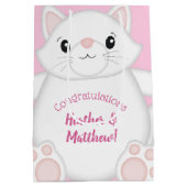 Sac Cadeau Moyen Chat Baby shower Kitty Rose (Dos)