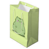 Sac Cadeau Moyen Chat Chubby Matcha Vert (Devant Angle)