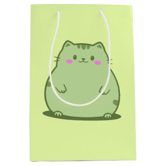 Sac Cadeau Moyen Chat Chubby Matcha Vert