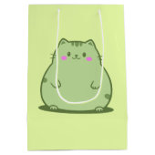Sac Cadeau Moyen Chat Chubby Matcha Vert (Dos)
