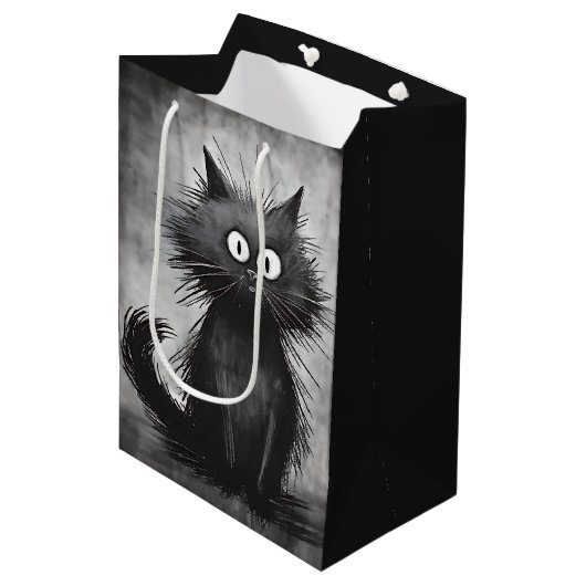 Sac Cadeau Moyen Chat d'Anniversaire Scruffy Alley (Devant Angle)
