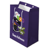 Sac Cadeau Moyen Chat de Cute Halloween, bat, mummy et ghost (Dos Angle)
