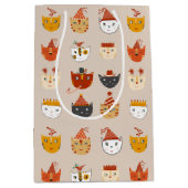 Sac Cadeau Moyen Chat de fête (Devant)