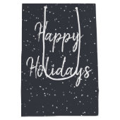 Sac Cadeau Moyen Chat de Noël avec Écharpe et Snowflakes (Dos)