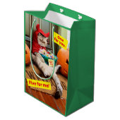 Sac Cadeau Moyen Chat diabolique (Dos Angle)