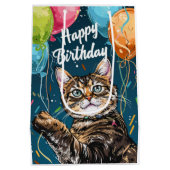 Sac Cadeau Moyen Chat du Bengale avec ballons (Dos)