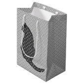 Sac Cadeau Moyen Chat japonais - Kimono noir et blanc (Devant Angle)