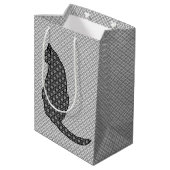 Sac Cadeau Moyen Chat japonais - Kimono noir et blanc (Dos Angle)