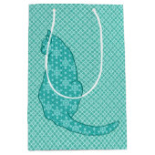 Sac Cadeau Moyen Chat japonais - Kimono turquoise (Devant)