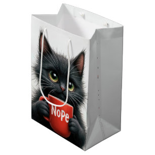 Sac Cadeau Moyen Chat Noir Anniversaire Avec Mug Rouge