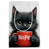 Sac Cadeau Moyen Chat Noir Anniversaire Avec Mug Rouge (Devant)