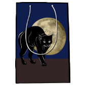 Sac Cadeau Moyen Chat Noir Halloween Prowling Sur Une Nuit De Plein (Devant)