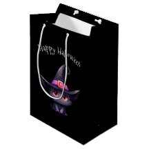 Chat noir mignon portant l'Halloween Casquette d'u