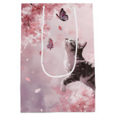Sac Cadeau Moyen Chat Sakura et Papillons (7) (Dos)