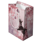 Sac Cadeau Moyen Chat Sakura et Papillons (7) (Dos Angle)