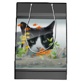 Sac Cadeau Moyen Chat scrutant dans l'aquarium (Dos)