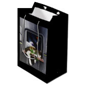 Sac Cadeau Moyen Chat tabby vaisseau spatial Peluche extraterrestre (Devant Angle)