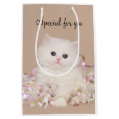 Sac Cadeau Moyen Chaton blanc (Devant)