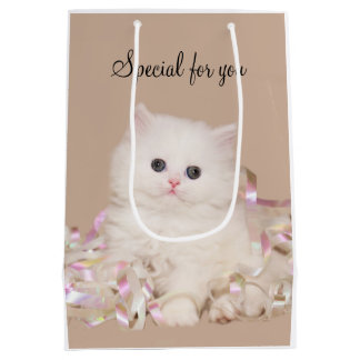 Sac Cadeau Moyen Chaton blanc