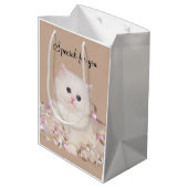 Sac Cadeau Moyen Chaton blanc (Dos Angle)