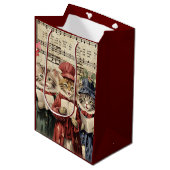 Sac Cadeau Moyen Chats de Noël (Devant Angle)