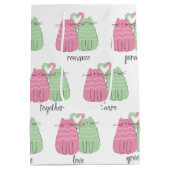 Sac Cadeau Moyen Chats Mariages roses et verts (Dos)